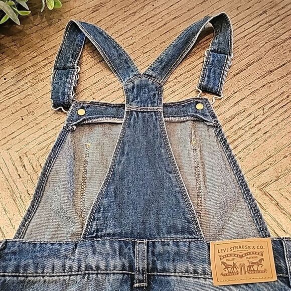 Levi's shorttall girls denim short overalls size 7 - Picture 7 of 9